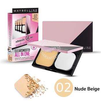 Maybelline Clear Smooth All in One SPF32 Powder 9 g. #02 Nude beige - Care  and Clean Pharmacy